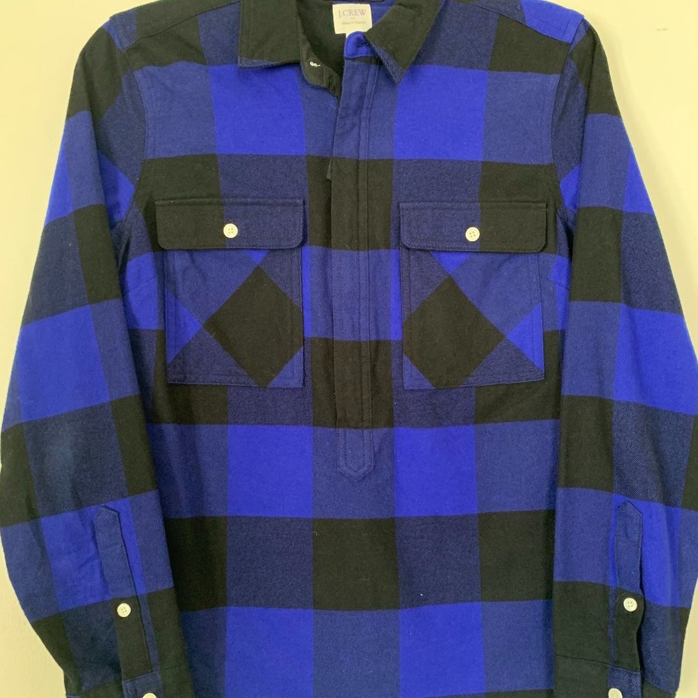 J.Crew Buffalo Check Quarter-Zip Shirt-Jacket
